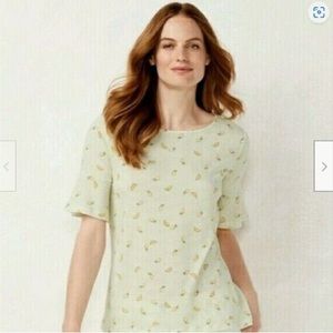 LC Lauren Conrad Lemon Top with Flutter sleeves sz XS
